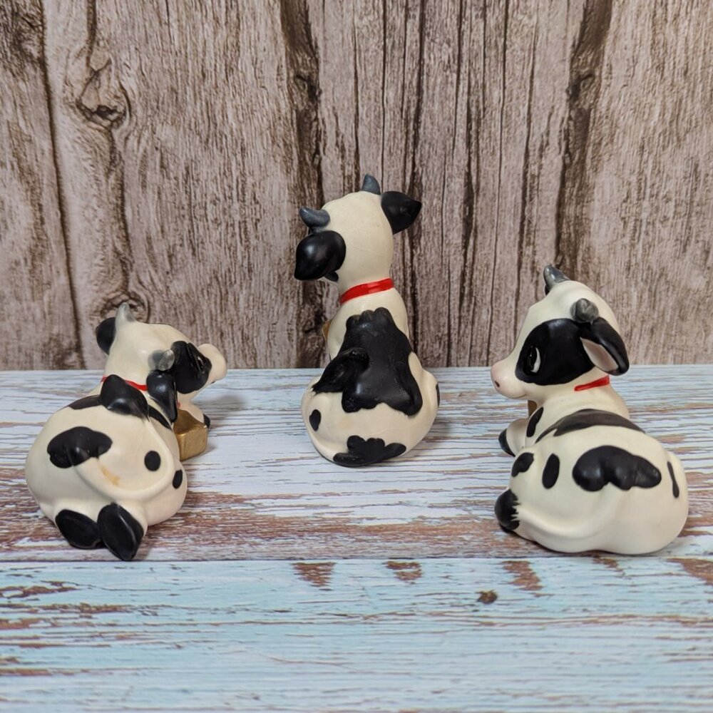Rare Vintage 1950-1960s NORCREST Japan A624 Cow Figurines Set of 3 - Picture 3 of 8